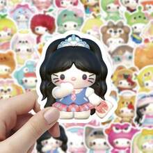 SANRIO 60张卡通小猫咪可爱涂鸦贴纸，多巴胺贴纸，日式ins风创意小猫咪贴纸，适用于剪贴簿、笔记本、水瓶、笔记本电脑、手机、生日贺卡、礼品包装、返校用品、节日礼物 - 彩色 - 查看 2