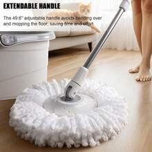 Spin Mop And Bucket With Wringer Set Home, 360 Spinning Mop Bucket Floor Cleaning With 1 Microfiber Mop Refills, 50 Extended Handle Floor Cleaning Home, Green - Màu xanh lá - Xem 7