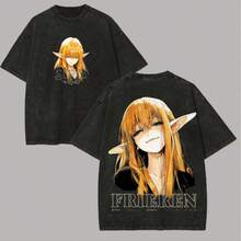 Album  Mundial 2026 Lana De ReyFrieren Beyond Journey's End Serie The Wizard Anime Graphic T-Shirt, Vintage Washed Black Oversized Streetwear Tee, Casual Loose Fit Short Sleeve Top For Men Women, Frieren Manga Fans Aesthetic Shirt, Anime Shirts, Mens Clothes, Mens T Shirts, Y2k Clothes, T Shirts For Men, Vintage T Shirts, Graphic Tees, Summer Clothes, Men Gifts, Graphic Tees Men, StreetwearHeavyweight Retro Plus-Size Washed T-Shirt, Crew Neck, Short Sleeve, 100% Cotton Breathable - 黑色 - 查看 1