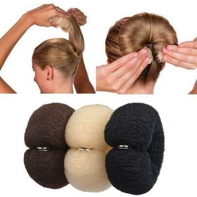 Bộ 3 dụng cụ tạo búi tóc lỏng, dụng cụ tạo hình búi tóc hình bánh donut, dụng cụ tạo kiểu tóc búi phồng.