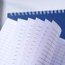 1pc A6 Spiral Bound Grid Notebook - 100 Pages, Blue Textured Cover, Horizontal/Vertical Layout, For Time Tracking, Accounting, Inventory Management And Event Planning, Suitable For School Use - A - View 5