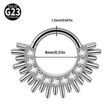 1PC G23 Titanium Zirconia Piercing Hoop Titanium Hinged Clicker Ring Septum Ring Hexagram CZ Labret Ring Ear Tragus Helix Cartilage Piercing - Như thể hiện trong hình ảnh - Xem 12