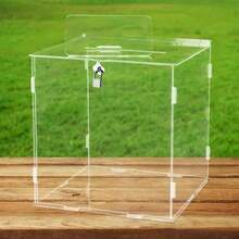 1 Set Transparent Acrylic Card Holder With Slots And Lock, DIY Large Wedding Card Storage Box Suitable For Wedding Reception, Elegant Party, Wedding, Birthday, Baby Shower, Graduation Ceremony And Other Occasions To Decorate Money Envelopes And Gift Cards - one-size - View 15