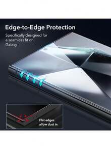 Yezodawee 适用于三星Galaxy S系列的1片高清钢化玻璃屏幕保护膜，支持0.2秒指纹解锁，适用于三星Galaxy S25 Ultra/S25+/S25/S24 Ultra/24 Plus/24/23/22/21，高清全屏覆盖，防指纹、防摔、防刮花、无气泡，适合作为生日、送给家人、朋友的手机屏幕保护膜礼物，手机配件 - 無色 - 查看 8