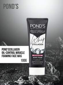 Pond's 溫和弱酸性控油泡沫洗面乳，微氣泡濃密泡沫含菸鹼醯胺，溫和控油、清潔毛孔、維持油水平衡、亮白肌膚，適合敏感肌，清爽不緊繃 - 膠原蛋白控油 - 查看 6