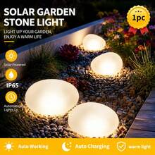Lámpara decorativa inalámbrica de bola de piedra solar, luz ambiente para interior y exterior para jardín, patio y mesa - Lámpara solar de piedra - Ver 2