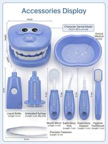 Dental Pretend Play Set, Children's Toy Including Oral Model, Teeth And Tools, Parent-Child Interactive Family Game, Birthday Gift, Holiday Gift, Toys For Girls And Boys - Multicolor - View 7