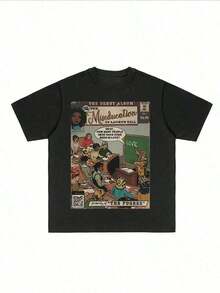 Break The System The Miseducation Of Lauryn Hill Plus Size Graphic T-Shirt, Apricot Color, Women's Summer Casual Printed T-Shirt, Ideal For Beach And Vacation, Crew Neck Loose Fit T-Shirt, 100% Cotton, Soft Fabric, Short Sleeve - 黑色 - 查看 3