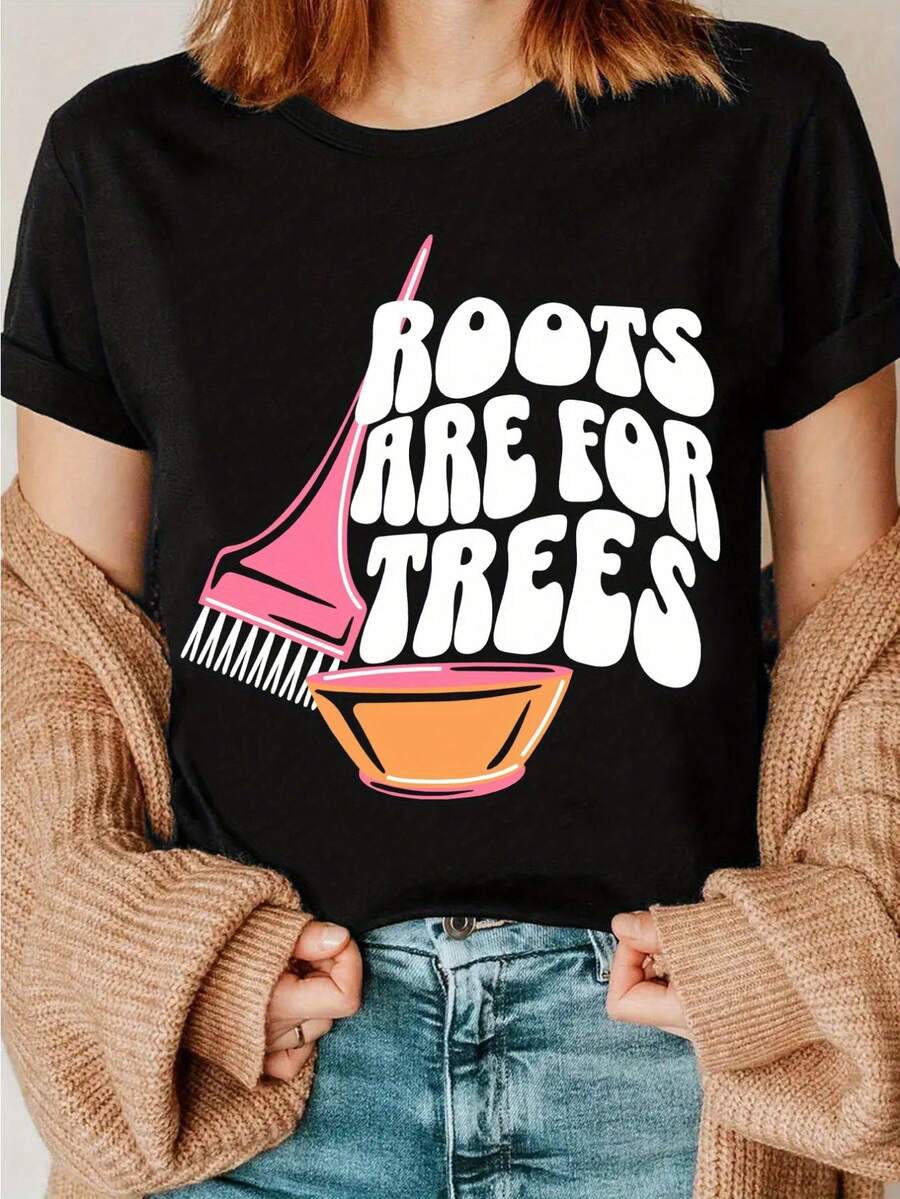 Funny Hairdressing T-Shirts, Comfortable Colorful T-Shirts, Beauty Graduation Gifts, Hairdresser T-Shirts, Gifts For Hairdressers, Funny Salon Clothes - 黑色 - 查看 1