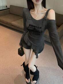 Women Tops - Grey - View 2