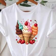 Printed T-Shirt For Men And Women - White - View 1