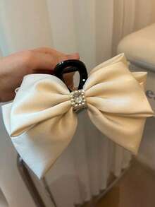New Arrival Elegant Square Rhinestone Big Bow Hair Claw Barrette Hair Accessory - Multicolor - View 6