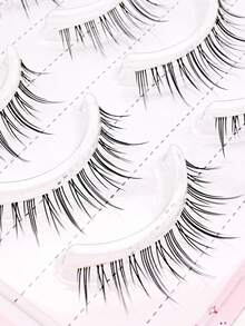 5 Pairs Manga-Style Eyelashes, Natural Look, Anime Eyelashes, Clear Band, Natural Manga Eyelashes, Korean/Japanese Style, Cosplay Eyelashes - View 4