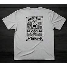 Camiseta de Reglas de Caza| Camiseta de cazador de ciervos| Regalo de Caza con Camuflaje| Camiseta para amantes de la naturaleza| Camiseta Gráfica con Divertidas Reglas de Caza| Ciervo - Blanco - Ver 3