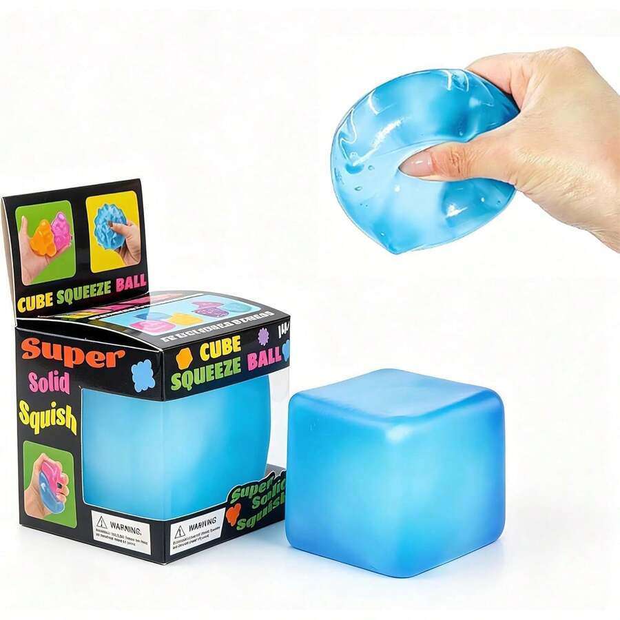 Premium Big Block Cube ,Ice Cube Squishies Toys,Durable, Slow-Rebound Fingertip Exquisite Spherical Ice Cube With BoxGift-Ready (Blue) - Pink - View 1