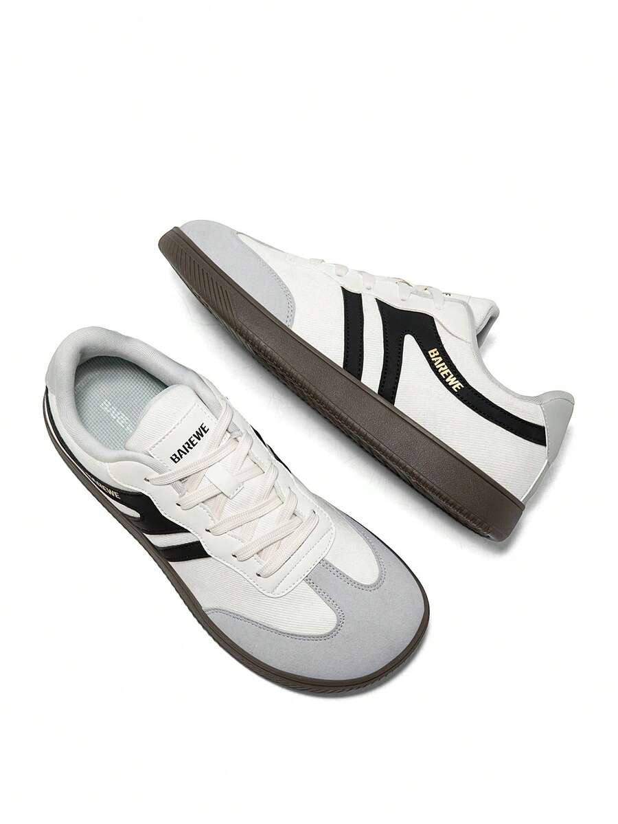 BAREWE Unisex Minimalist Wide-Toe Design Sneakers | Zero Heel | Canvas Fashion Sneakers, Suitable For Daily Walking And Casual Sports - Light Grey - View 1