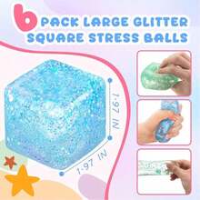 1/2 piezas Cubos de estrés - Bolas de estrés de masa que se elevan lentamente, juguetes blandos para aliviar la ansiedad, cubos de estrés para estirar y estirar, juguetes sensoriales para ADD/ADHD - Multicolor - Ver 4