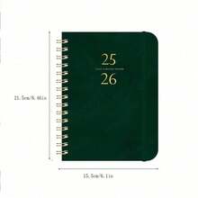 1pc Annual Planner Notebook | Spiral Binding Design | Schedule Management / Habit Tracker / Record Multi-Functional Notebook, 2026 Jan-Dec Weekly Monthly Planner, Leather Spiral Bound Office Diary Calendar Memo Pad Student Writing Notepad - Multicolor - View 4