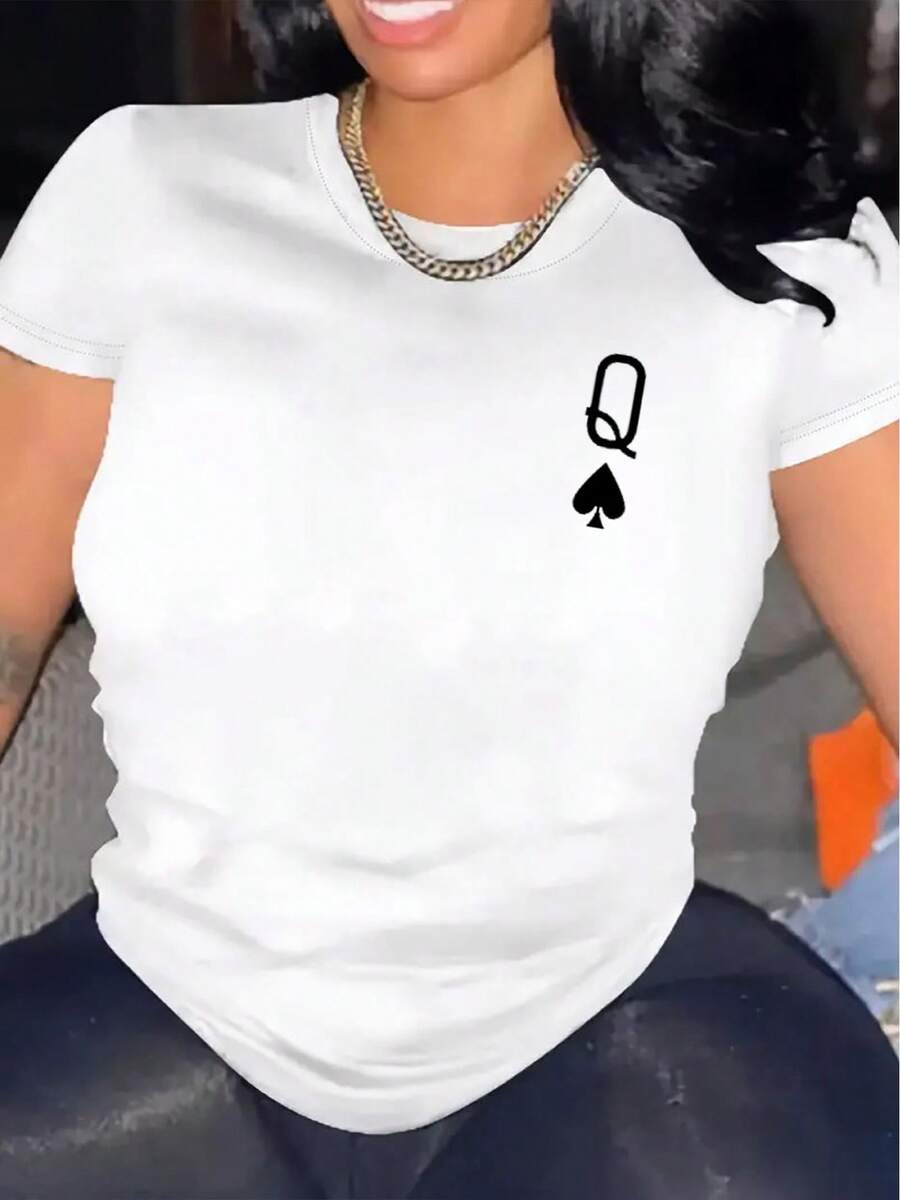1 Women's Casual Short Sleeve T-Shirt, 100% Thick Cotton - Comfortable, Soft And Pretty Round Neck, 180g 100% Cotton. - 白色 - 查看 1