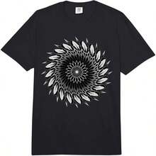 1 Piece Skull X Oke X Flower Of X Mandala Pm Tri-Blend T-Shirt For All Seasons, 100% Cotton, Single-Sided Print, Round Neck, Short Sleeve, Unisex, Base Layer, 180g, 100% Cotton. - 顏色 7 - 查看 7
