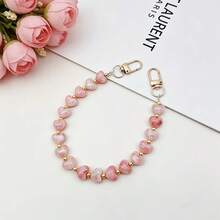 Tie Dye Heart Shaped Phone Lanyard, Versatile Anti-Lost Phone Strap, High-Quality Bag/Key Chain Accessory - Pink - View 8