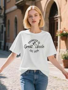 Promoted To Primo-Cuatro 2026 Women's Graphic Print T-Shirt Top Women's Blouses > Clothing - 白色 - 查看 4
