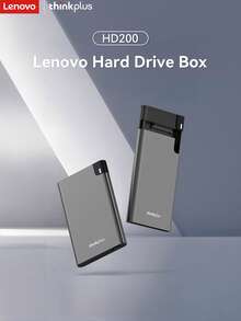 Lenovo Hard Drive Case, 6GBps High-Speed Transmission, Driver Free Design, 2.5-Inch SATA Protocol Portable Hard Drive Enclosure, Fast Heat Dissipation, High-Performance Hard Drive Case, Compatible With Multiple Devices - Grey - View 1