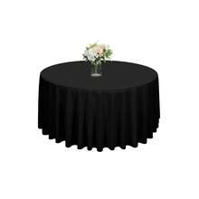 1pc 90"/120" Round White Polyester Tablecloth, Stain & Wrinkle Resistant, Washable, Suitable For Weddings, Parties, Restaurants - Multicolor - View 20
