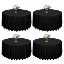 1pc 90"/120" Round White Polyester Tablecloth, Stain & Wrinkle Resistant, Washable, Suitable For Weddings, Parties, Restaurants - Multicolor - View 19