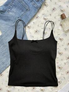 2 piezas Conjunto de camisola sin espalda ajustada para mujer, Camisola sin espalda de verano para mujer, Adecuado para el transporte diario, citas, fiestas, otoño/invierno/verano, Navidad, Año Nuevo, Acción de Gracias, fiestas, bodas, playa, ceremonias de graduación, de moda, elegante, casual, salidas, citas, reservas, transporte, brillante, Día de San Valentín, elegante, vacaciones, casual, Y2K, salidas, ceremonias de graduación y otras ocasiones. - Multicolor 3 - Ver 3