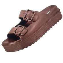 Moleca Women's Ultra Light And Adjustable Sandal 5577.100 Cloud Slide With Buckle - Màu nâu Sô-cô-la - Xem 3
