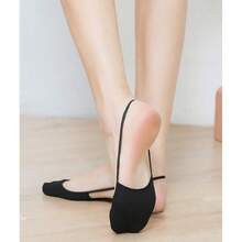 3/5 pares de calcetines cortos antideslizantes para mujer, calcetines ultra finos sin forro, calcetines invisibles transpirables para tacones altos - Multicolor - Ver 1