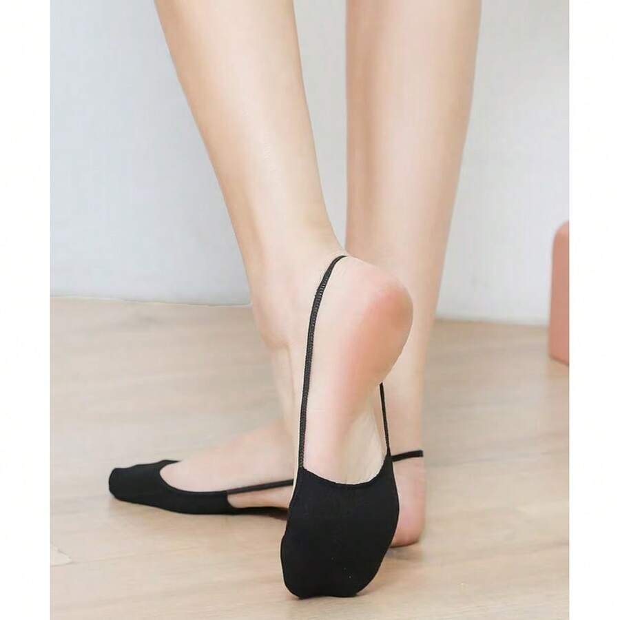 3/5 pares de calcetines cortos antideslizantes para mujer, calcetines ultra finos sin forro, calcetines invisibles transpirables para tacones altos - Multicolor - Ver 1