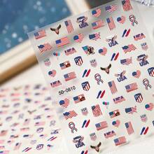 Cross-Border 2026 World Cup Nail Art Stickers Embossed New Model USA-Canada-Mexico Football Match Embossed 3D Nail Stickers - 加拿大 5D-0814(1張) - 查看 10