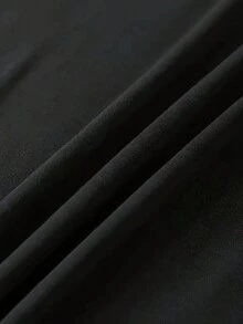 Camiseta Casual de Manga Corta para Mujer, Talla Grande, Estilo Curvo, "Only Love Tea" - baja elasticidad, lavable a máquina, negra con estampado de tazas de té y letras, adecuada para primavera, verano y otoño, estilo regular. |   Diseño de Texto Divertido |   Material no transparente, elástico, de corte holgado. - Negro - Ver 5
