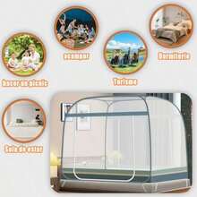 Mosquitero para cama king sizeMosquitera Plegable para Camas con Doble Puerta e Inferior de Red para bebés Adultos Viajes Camping al Aire Libre antimosquitos 150*200CM Verde azul1.5*2   6989587 - Verde azul1.52 - Ver 5