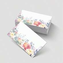 25/50 Pcs Fresh Watercolor Message Cards, Floral Element Blank Writing Surface Cards, Thank You Cards, Blank Greeting Cards, DIY Cards, Pocket Cards, Small Blank Cards, Small Business Supplies, Gift Cards, Birthday Gifts, Unique Gifts, Back-To-School - A - View 5