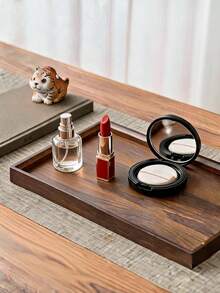 1pc INS Style Walnut Color Rectangular Aromatherapy Bottle, Bamboo Wood Portable Handle Decoration, Home Living Room Tabletop Ornament - Aromatherapy Ornaments - View 4