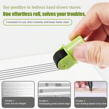 2 piezas Sello autoentelintable con pentagrama musical, herramienta de dibujo de símbolo de 5 líneas para generar partituras musicales instantáneas en papel en blanco, diario, para músicos, profesores y estudiantes - Multicolor - Ver 2
