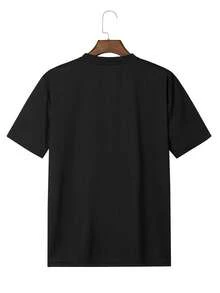 Clothing, Footwear, And Jewelry With Colorful Rose Prints > Men's Fashion > Men's Plus-Size Clothing > Men's Plus-Size T-Shirts, Shirts, And Tops > Men's Plus-Size T-Shirts - 黑色 - 查看 2