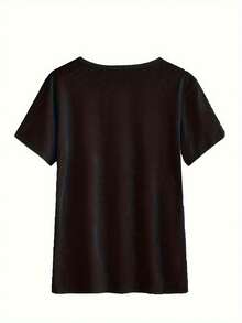 Plus Size 21. This Is A Printed T-Shirt With The Phrase "This Is My Birthday," A Casual Round-Neck, Short-Sleeved T-Shirt, Comfortable And Suitable For Spring And Summer, Women's Clothing. Elegant Party Outfit, T-Shirt For Elegant Ladies, Blouses Suitable For Curvy Women, Casual Wear, Cool And Sweat-Free Summer Clothing, Fun Letter Print. - 黑色 - 查看 2