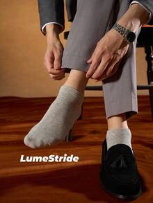 Calcetines de tripulación para hombre | Negocios & Uso diario | Calcetines de vestir versátiles | Algodón cómodo | Estilo que combina con todo - Gris Claro - Ver 5