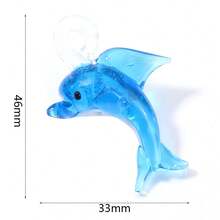 1个琉璃3D海洋动物吊坠，逼真可爱彩色青蛙、章鱼、虾形挂件，适合DIY耳环、项链、手链、手机链、包包挂饰、珠宝制作配件 - 彩色 - 查看 14