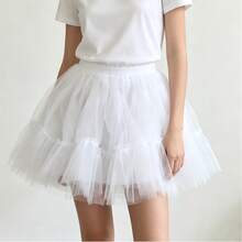Váy lót hai lớp bằng polyester mềm mại và bông xốp, nhẹ nhàng và tinh tế theo phong cách Lolita, lý tưởng cho thời trang Lolita và Kawaii, mặc hàng ngày, chụp ảnh, dự tiệc, cosplay, đám cưới và biểu diễn sân khấu. - trắng - Xem 9