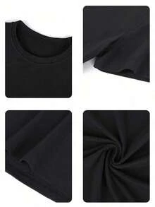 Cute Spring Style Short Sleeve T-Shirt, Fashionable Short Sleeve T-Shirt For Spring And Summer 2026, Made In Mexico, 180 Grams. Cartoon Print, Couple Design, Suitable For Indoor Or Outdoor Wear. Crew Neck, Unisex, Ideal For Office And Leisure. One-Piece Pack. - BK-P631577SLNDXZGY591 - 查看 5