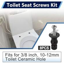 8PCS 3/8-Inch Dia Toilet  Screw  Kit Compatible With Select  One-Piece Toilets, Toilet  Screws Kit With Rubber Anchor Nuts, Replace K-84999 And K-85040 - Black - View 3
