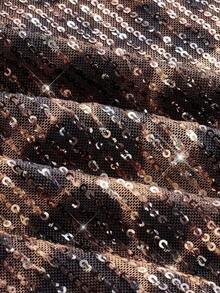 Minifalda elegante y sexy con estampado de leopardo y lentejuelas para fiesta - Multicolor - Ver 4