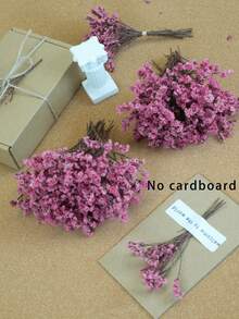 20/50/100/150/300pcs Mini Artificial Baby's Breath & Other Flowers - For Resin Mold Art & Crafts, Ivory White Flower Bouquet For Hair Accessories, Wedding Wreaths, Table Decor, Home Decoration - Pink Crystal Grass - View 2
