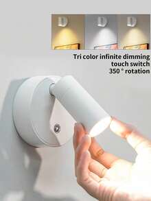 LED Magnetic USB Rechargeable Wall Lamp Spotlight, Wireless No Drilling Bedroom Bedside Reading Light, Ambient Lighting For Paintings - 彩色 - 查看 1