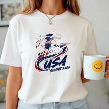 1 camiseta de aficionado al fútbol, camiseta gráfica del torneo de fútbol 2026, regalo para el día del partido para amantes de los deportes, camiseta informal para el día del juego. - Blanco - Ver 1